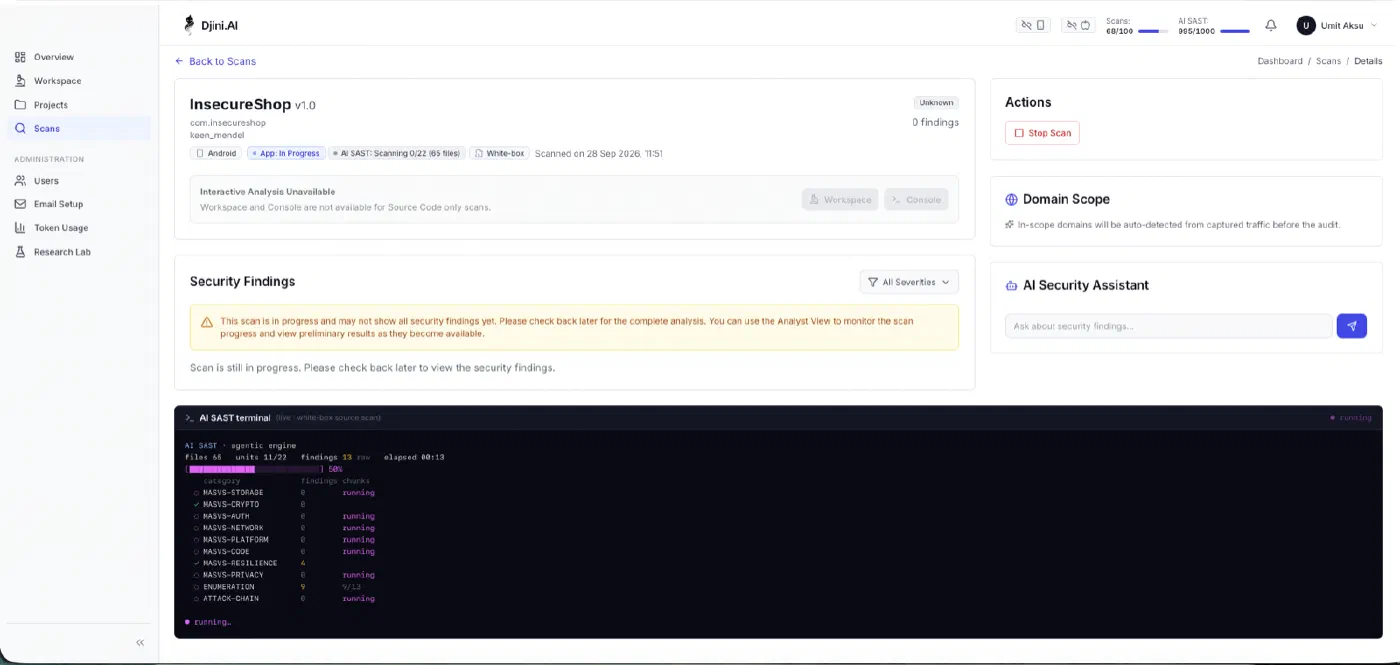 Djini AI SAST: A Free AI Scanner for Mobile App Source Code