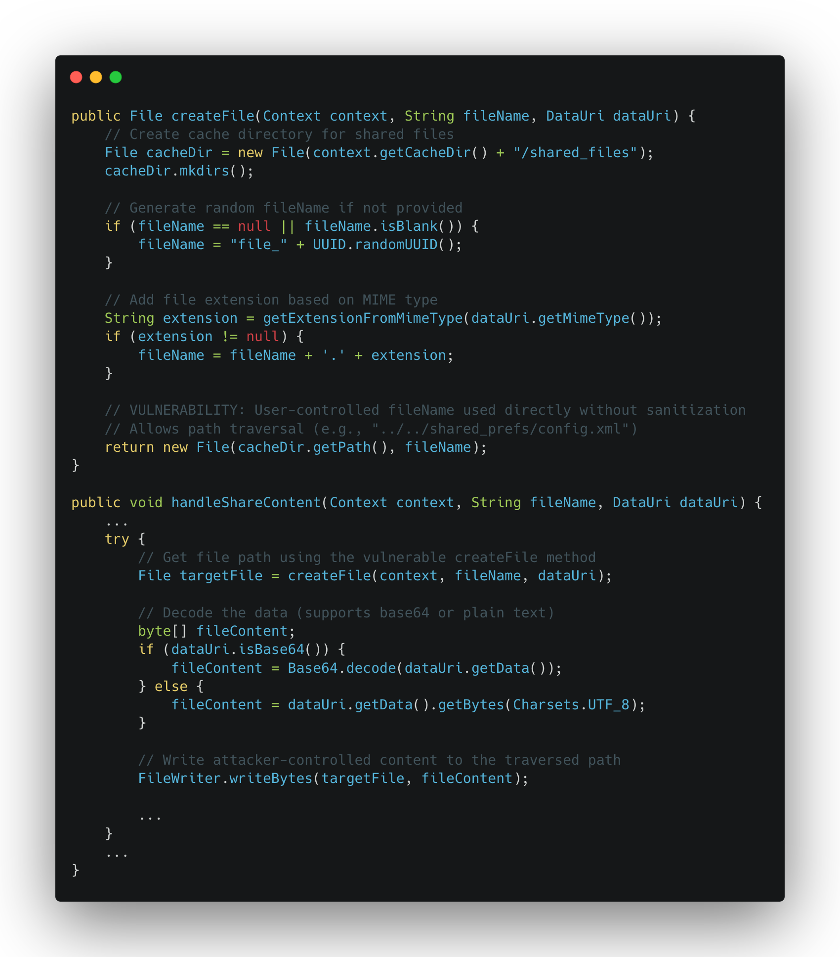 Figure from “From WebView to Remote Code Injection” — java code 1
